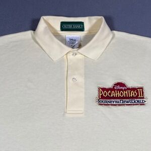 Disney Pocahontas II Promo Polo Shirt Mens Medium Yellow Made in USA Outer Banks